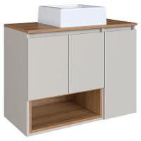 Conjunto Gabinete Suspenso 80 Cm Com Cuba Bl9220 Mell Arenas Faem - 1
