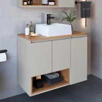 Conjunto Gabinete Suspenso 80 Cm Com Cuba Bl9220 Mell Arenas Faem - 8