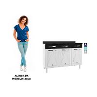 Balcão De Cozinha De Aço Triplo Telasul Star New com Tampo - 2