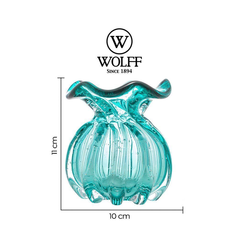 Vaso Murano De Vidro Italy Azul Tiffany 10x11cm Wolff - 2