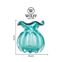Vaso Murano De Vidro Italy Azul Tiffany 10x11cm Wolff - 2