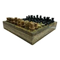 Tabuleiro 2 Em 1 Xadrez Damas Com Porta Peças 22 Cm - 1