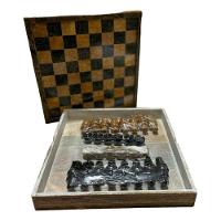 Tabuleiro 2 Em 1 Xadrez Damas Com Porta Peças 18 Cm - 2