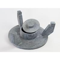 Churrasqueira Pedra Sabão Média 26 Cm Com Tampa De Vidro - 6