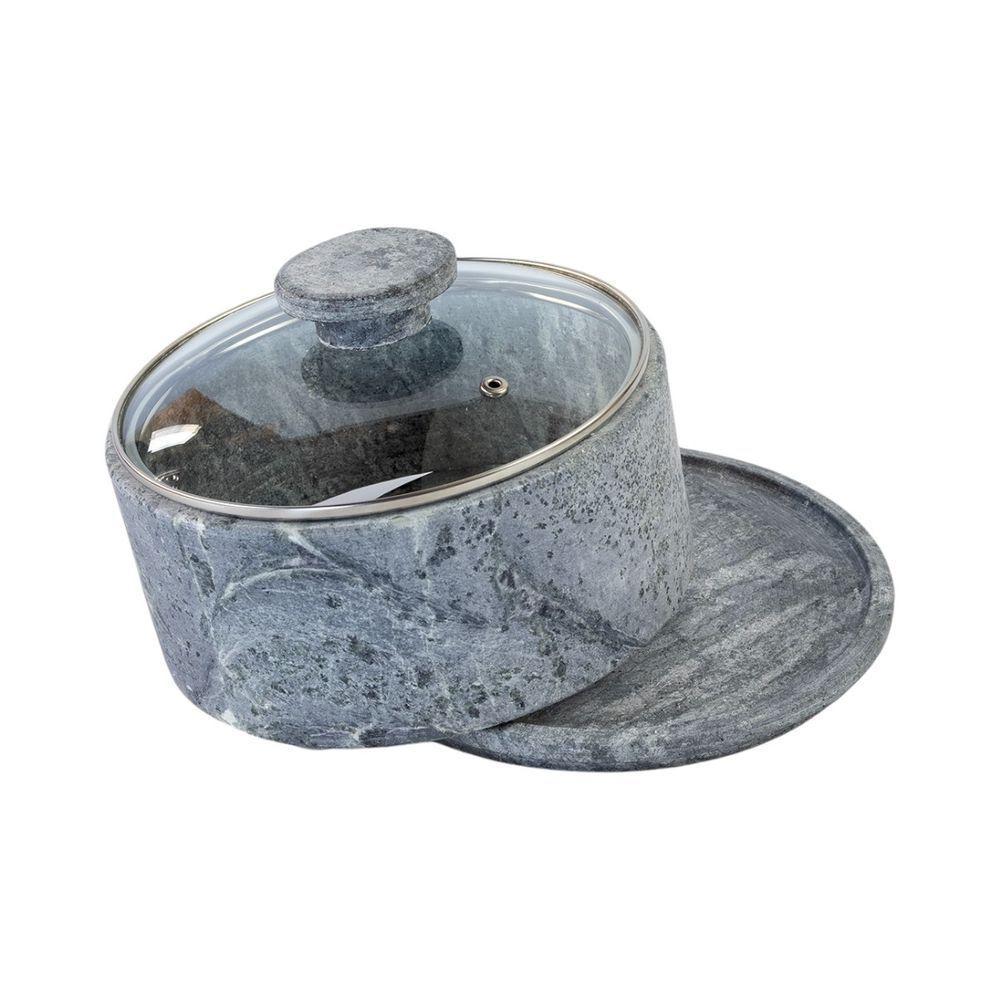 Boleira Queijeira De Pedra Sabão Com Tampa De Vidro - 5