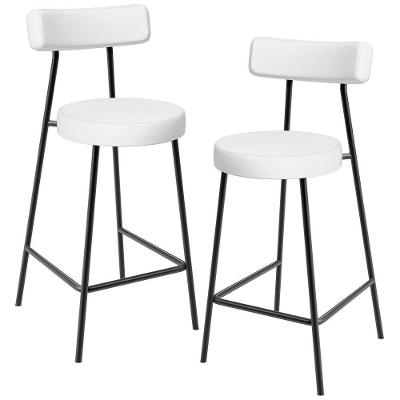 Kit 02 Banquetas Baixas Para Cozinha Sala De Jantar Bar Bancada Milão L02 Facto Branco - Lyam Decor