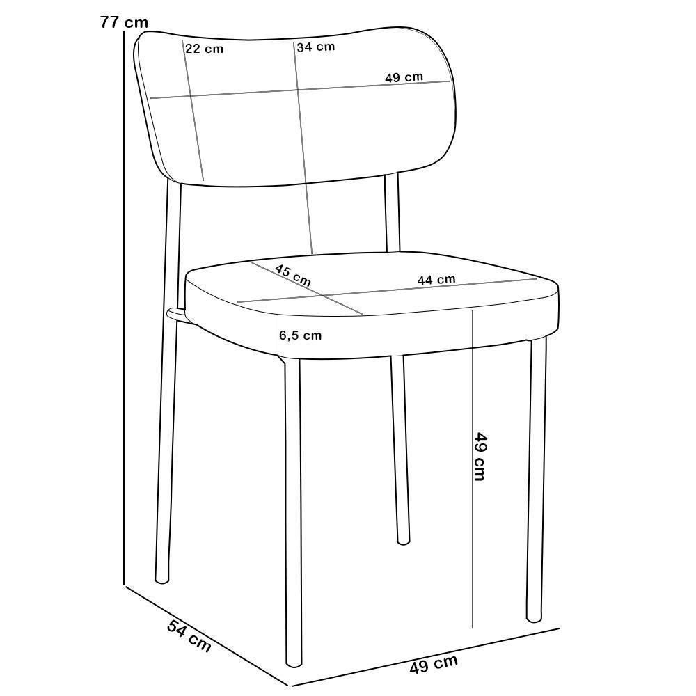 Cadeira Decorativa Para Sala De Jantar Melina Base Arena L02 Faixa Couríssimo Camel Facto Branco - 5