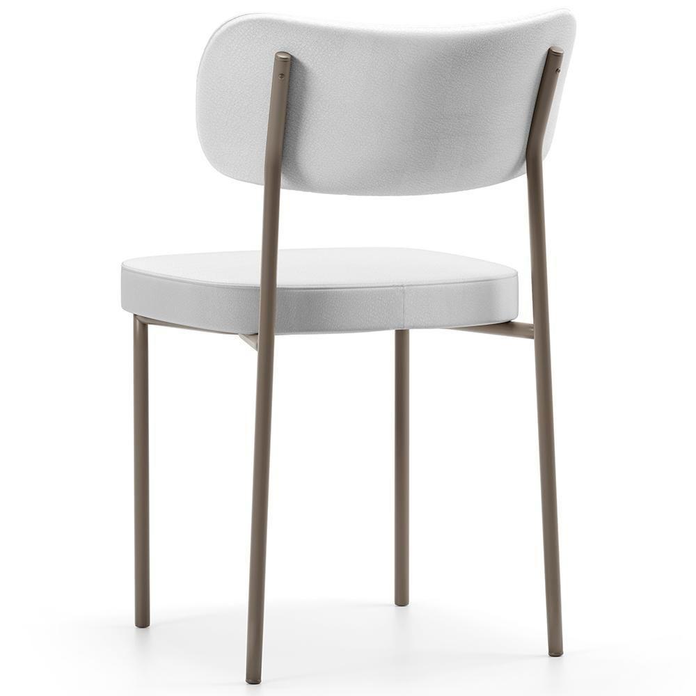 Cadeira Decorativa Para Sala De Jantar Melina Base Arena L02 Faixa Couríssimo Camel Facto Branco - 7
