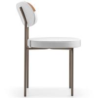 Cadeira Decorativa Para Sala De Jantar Melina Base Arena L02 Faixa Couríssimo Camel Facto Branco - 6