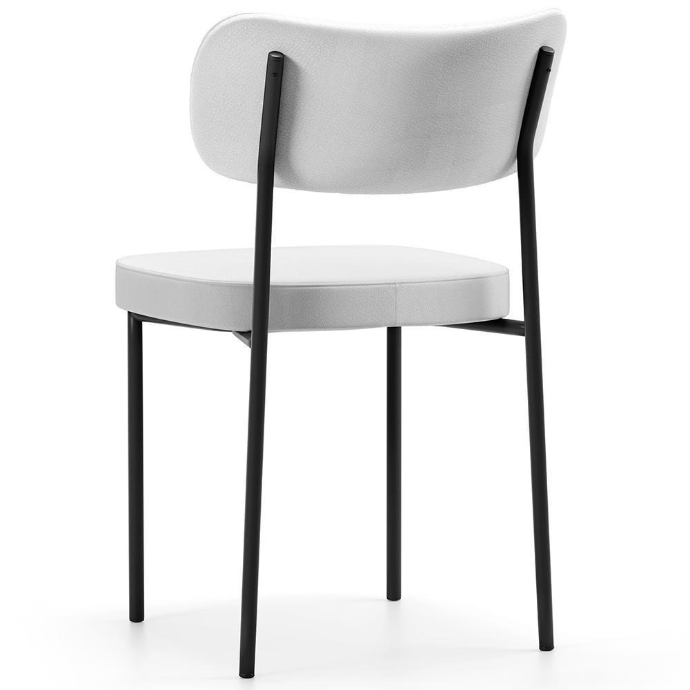 Cadeira Decorativa Para Sala De Jantar Melina L02 Faixa Couríssimo Camel Facto Branco - 7