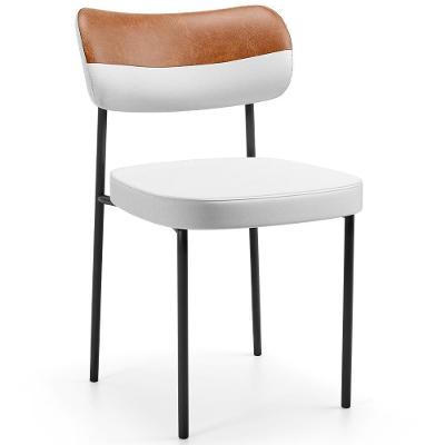 Cadeira Decorativa Para Sala De Jantar Melina L02 Faixa Couríssimo Camel Facto Branco