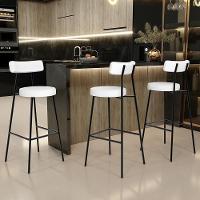 Banqueta Alta Bar Cozinha Sala De Jantar Estrutura Em Aço Milão L02 Facto Branco - 2