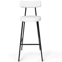 Banqueta Alta Bar Cozinha Sala De Jantar Estrutura Em Aço Milão L02 Facto Branco - 3