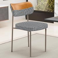 Kit 06 Cadeiras Decorativa Para Sala De Jantar Melina Base Arena L02 Faixa Couríssimo Whisky Pied Poule - 2