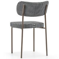 Kit 06 Cadeiras Decorativa Para Sala De Jantar Melina Base Arena L02 Faixa Couríssimo Whisky Pied Poule - 7