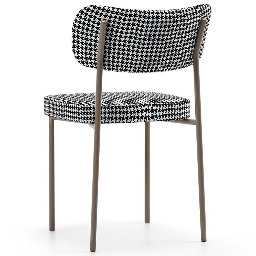 Kit 08 Cadeiras Decorativa Para Sala De Jantar Melina Base Arena L02 Faixa Couríssimo Whisky Pied Poule - 7