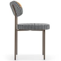 Kit 08 Cadeiras Decorativa Para Sala De Jantar Melina Base Arena L02 Faixa Couríssimo Whisky Pied Poule - 6