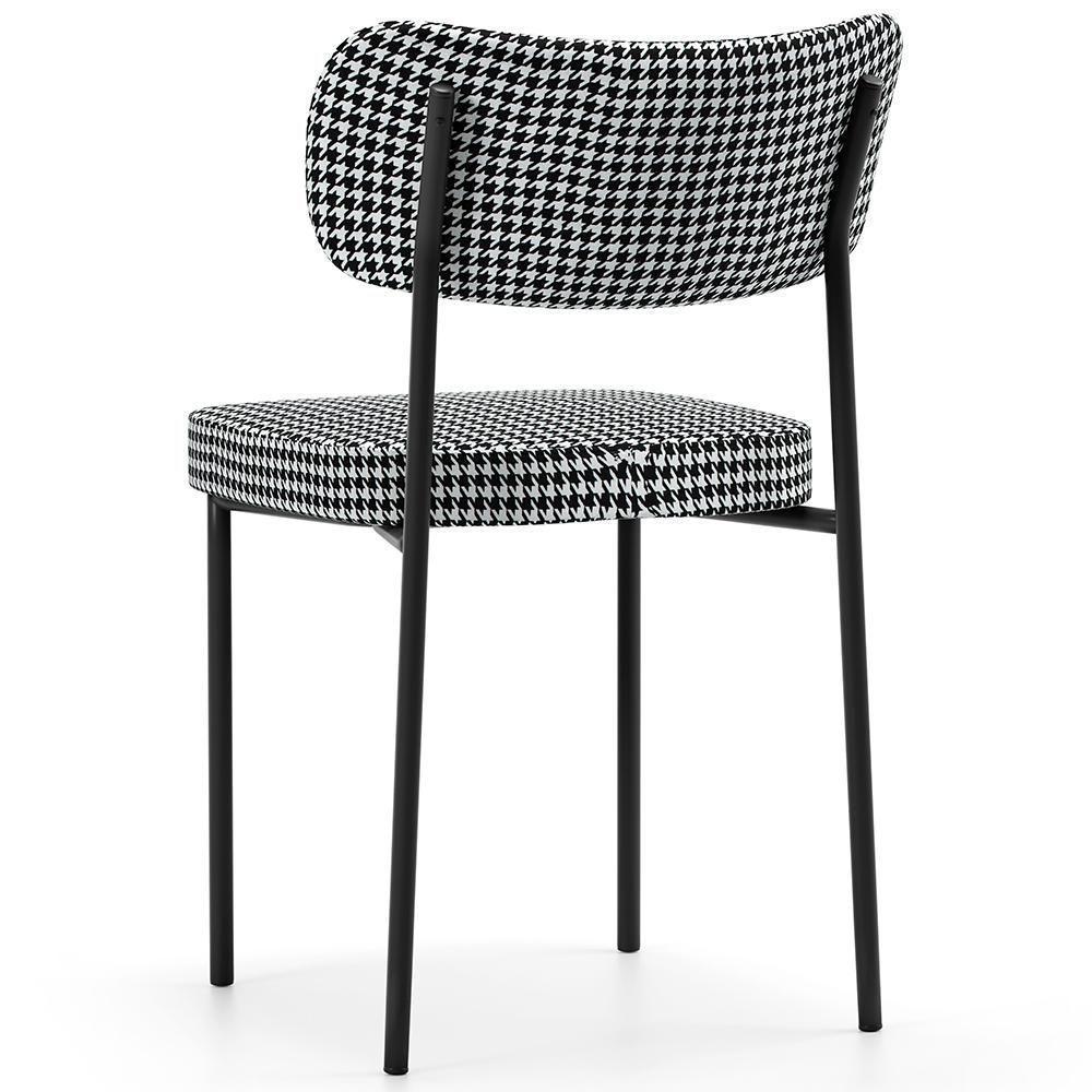 Cadeira Decorativa Para Sala De Jantar Melina L02 Faixa Couríssimo Whisky Pied Poule - 7