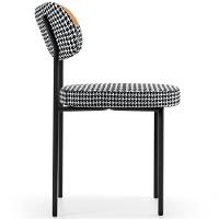 Cadeira Decorativa Para Sala De Jantar Melina L02 Faixa Couríssimo Whisky Pied Poule - 6