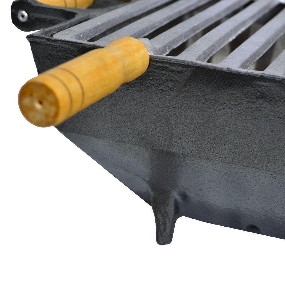 Churrasqueira Alumínio Fundido Craqueada Preta Bafo 40x25cm - 3