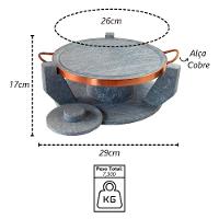 Churrasqueira Pedra Sabão Grelha Funda Sem Tampa P 26cm - 2