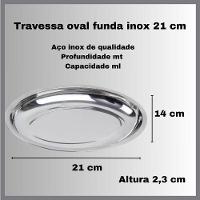 Travessa Oval Inox Funda 21cm Alta Qualidade Arroz Feijão - 3