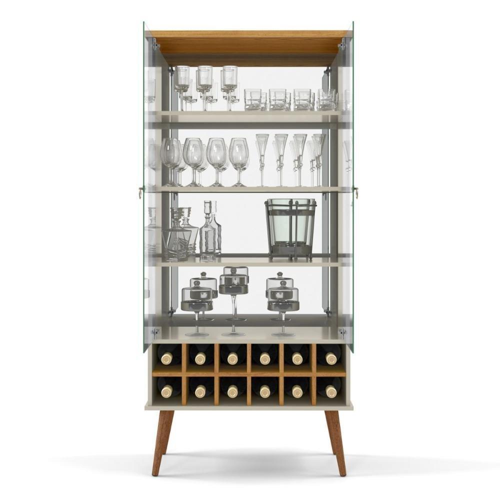 Cristaleira Com Prateleiras Medeiros Off White Cinamomo - 2