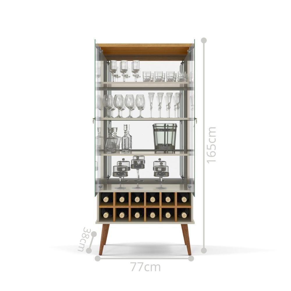 Cristaleira Com Prateleiras Medeiros Off White Cinamomo - 3