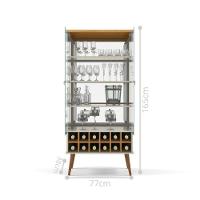 Cristaleira Com Prateleiras Medeiros Off White Cinamomo - 3