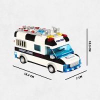 Carro Policia 77 Peças Lego Brinquedo Com Luz Som - 6