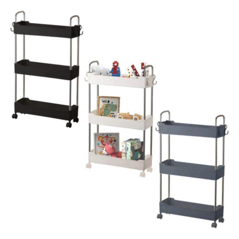 Prateleira Multiuso 3 Andares Com Rodinha Branca - 3