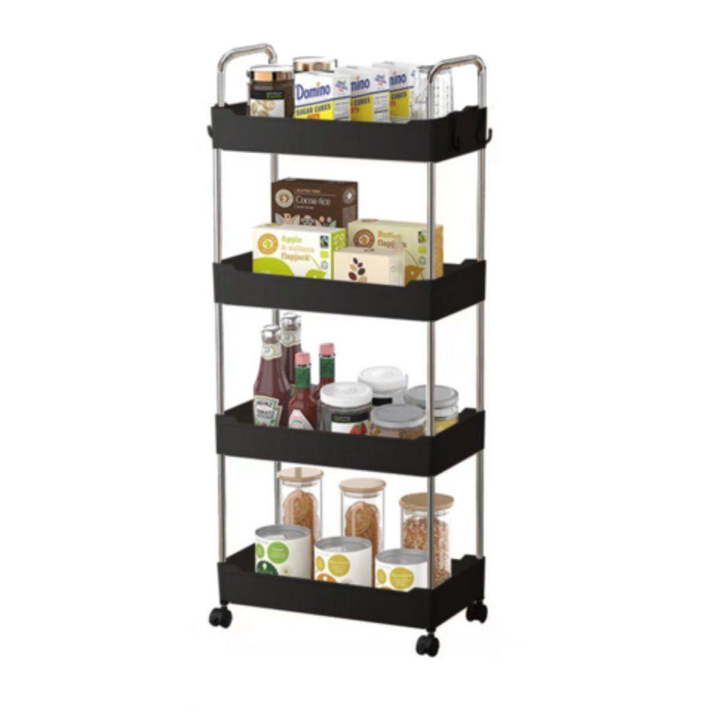 Prateleira Multiuso 4 Andares Com Rodinha Preta - 2