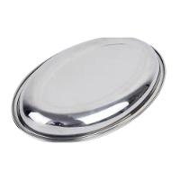 Travessa Oval Inox Funda Porções Parmegiana Arroz 30 Cm - 6