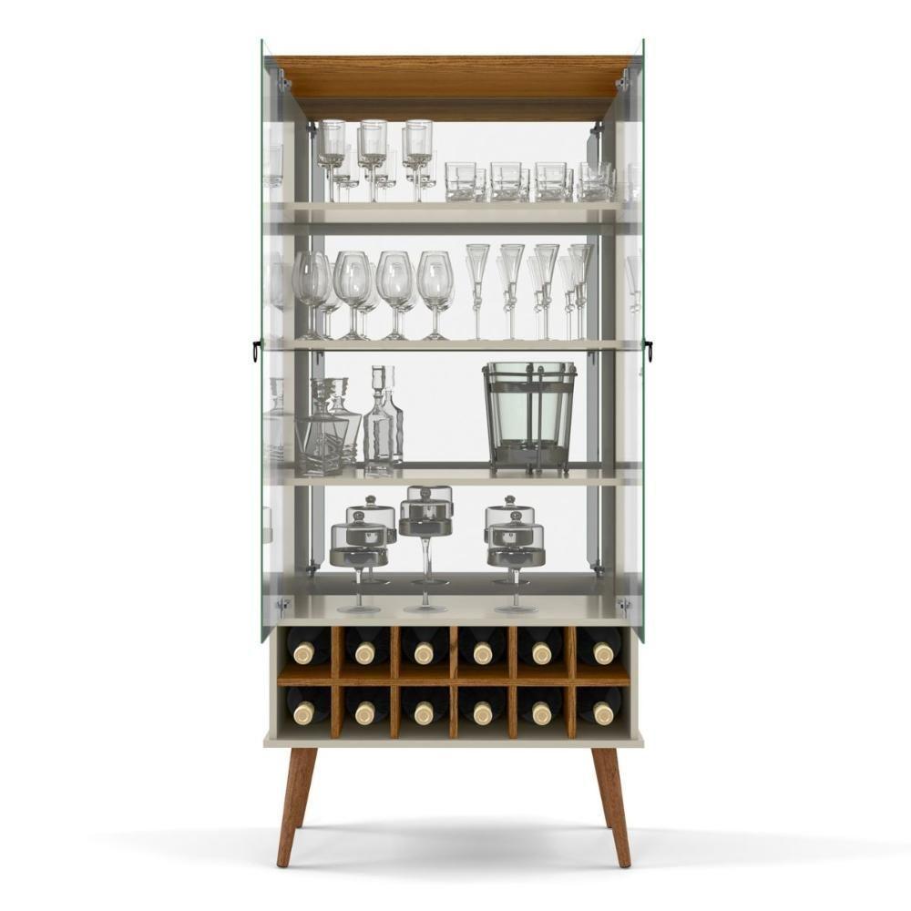 Cristaleira Com Prateleiras Medeiros Off White Cumarú - 2