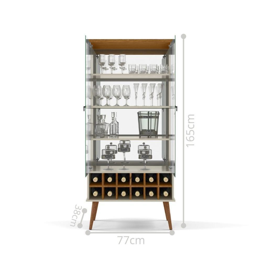 Cristaleira Com Prateleiras Medeiros Off White Cumarú - 3