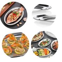 Bandeja Travessa Oval Rasa Inox Filé Parmegiana Peixe 39cm - 6
