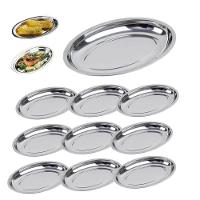 Kit 10 Travessa Oval Inox Funda 21cm Porções Arroz Feijão - 2