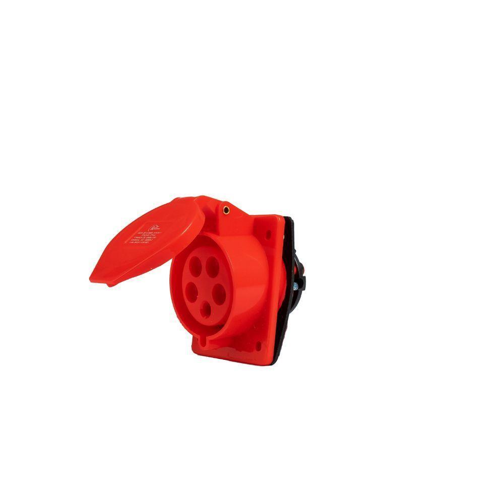 Tomada Embutir Industrial 3p+n+t 32a 6h 380v Vermelho - 1