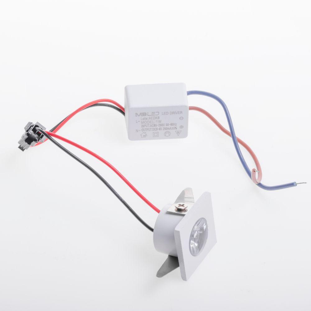 Mini Spot Led De Embutir Quadrado 1w 3000k Branca - 5
