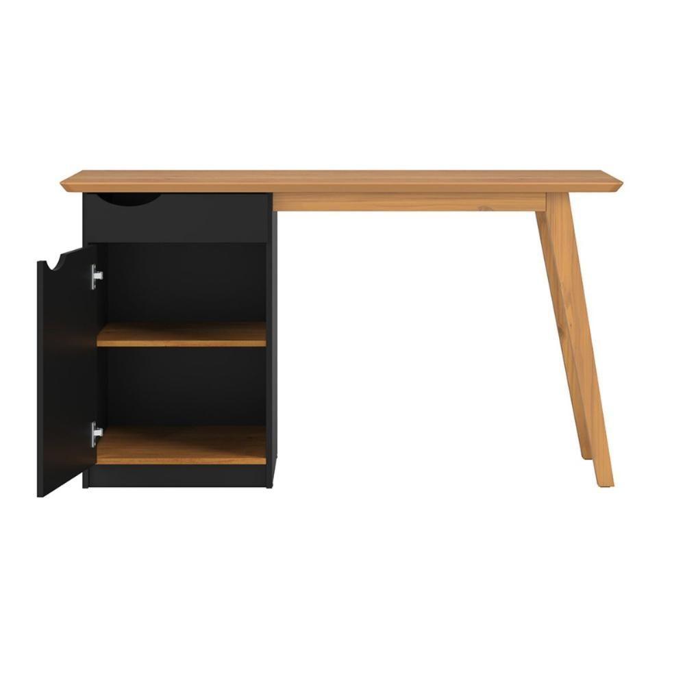 Escrivaninha Com Porta Viana Preto Acetinado Cinamomo - 3