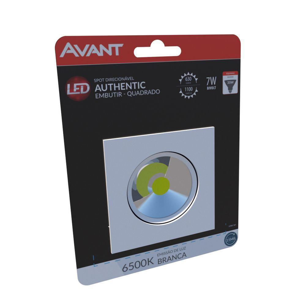 Spot Led Quadrado 7w Branco Branco 6500k - 1