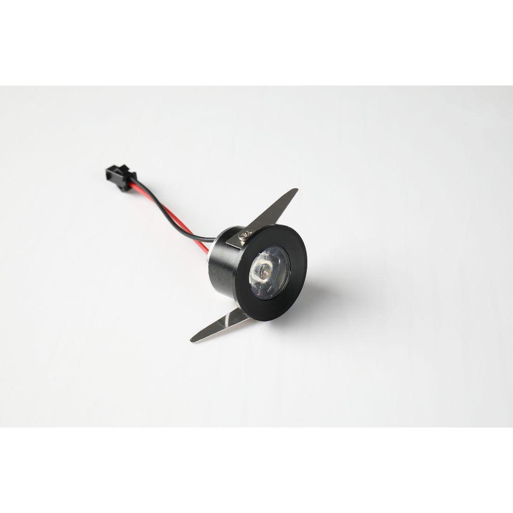 Mini Spot Led De Embutir Redondo 1w 3000k Preto - 2