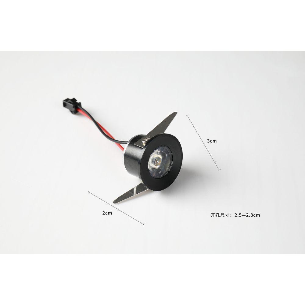 Mini Spot Led De Embutir Redondo 1w 3000k Preto - 3