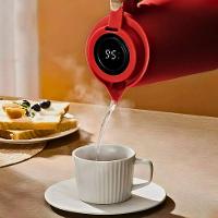 Garrafa Térmica Com Termômetro Cabo Madeira Com Display Digital 1l - 6