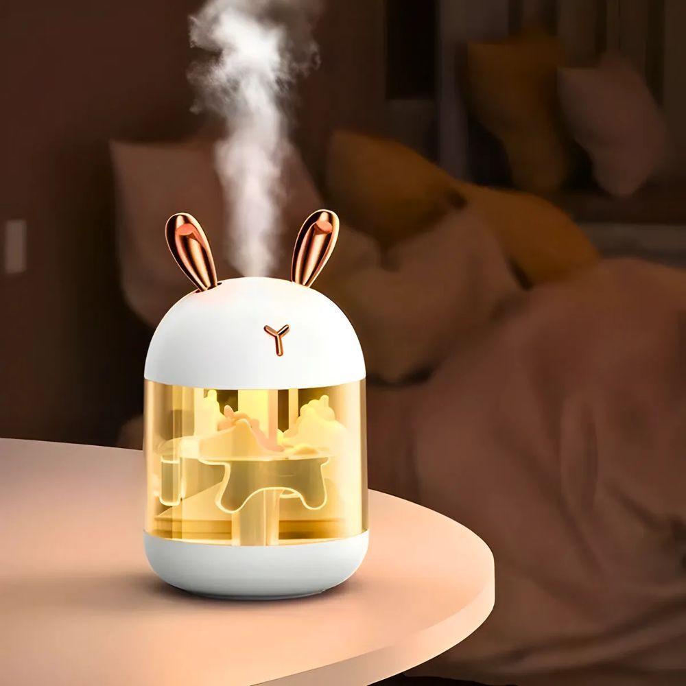 Umidificador Carrossel Abajur Com Led Design Elegante - 2