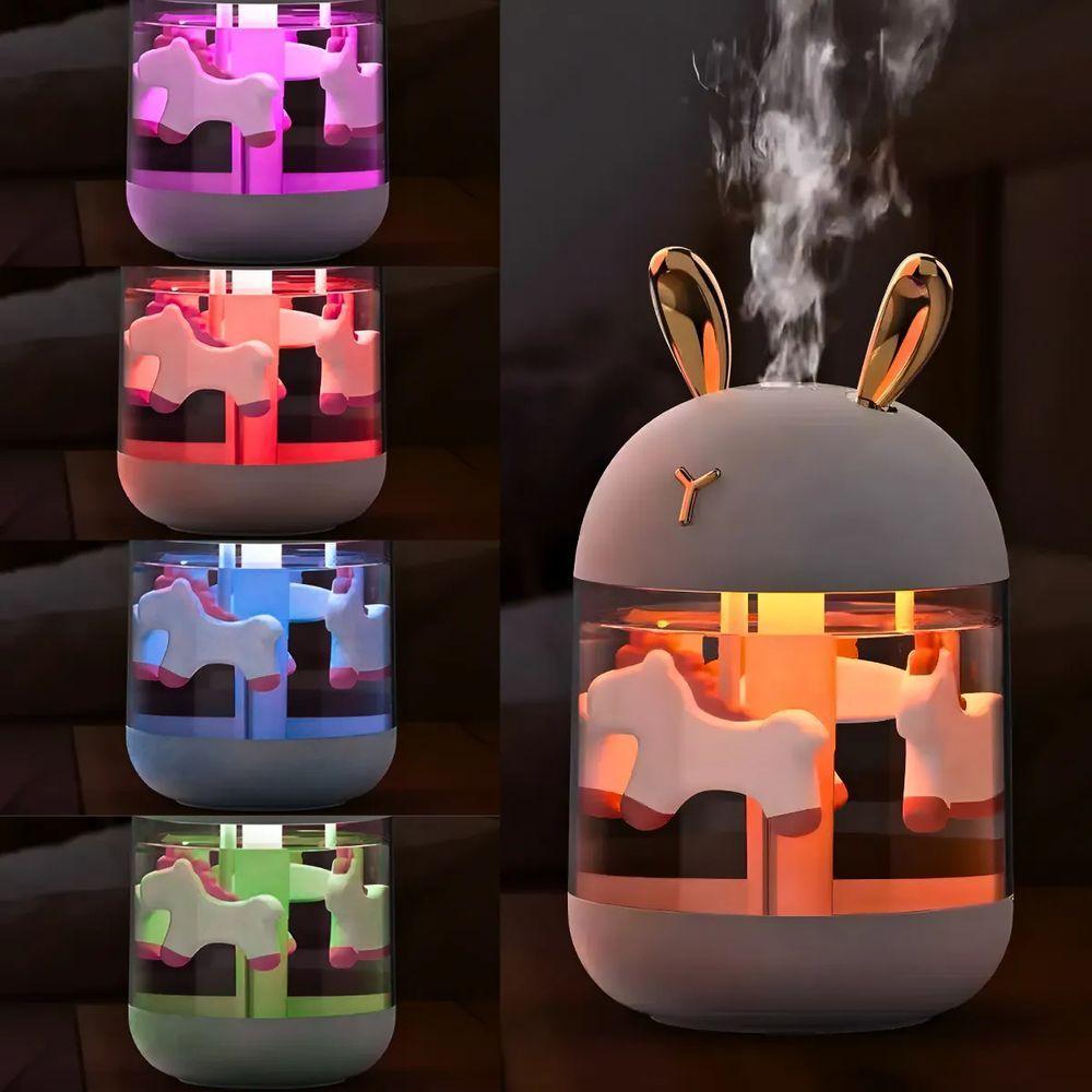 Umidificador Carrossel Abajur Com Led Design Elegante - 4