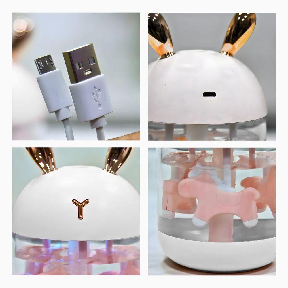 Umidificador Carrossel Abajur Com Led Design Elegante - 7