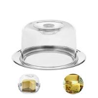 Queijeira Inox Porta Queijo Bandeja Inox Tampa Acrílico - 2