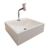 Cuba Pia Para Banheiro Roma Com Torneira Dl05 E Valvula Abs Branco Brilho - 1