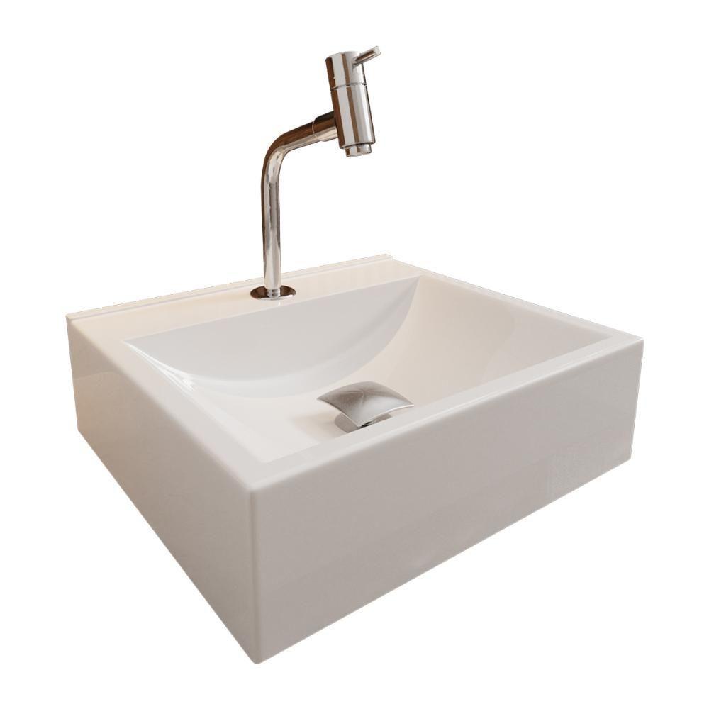 Cuba Pia Roma Com Torneira Dl05 E Valvula Click Inox Branco Brilho - 1